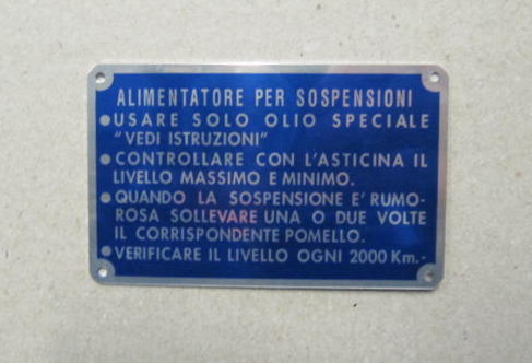 CAV704 - ETICHETTA ALIMENTATORE SOSPENSIONI
