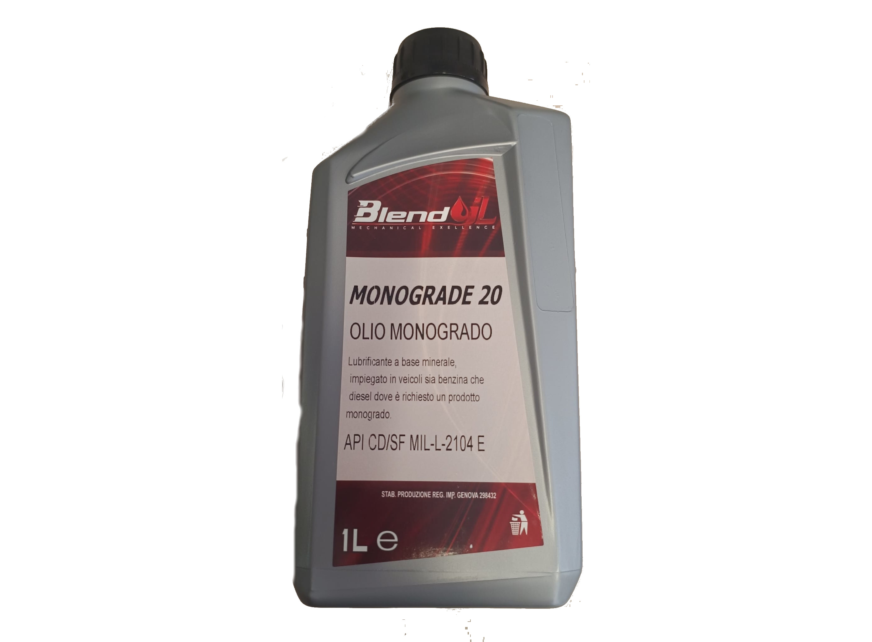 Cav2020 - Motor oil 20 monograde for lubrificaton of sliding pillar.